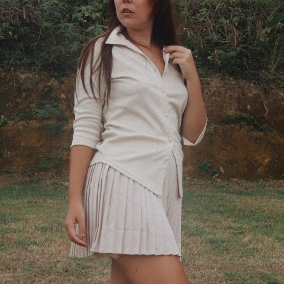 Beige button down
